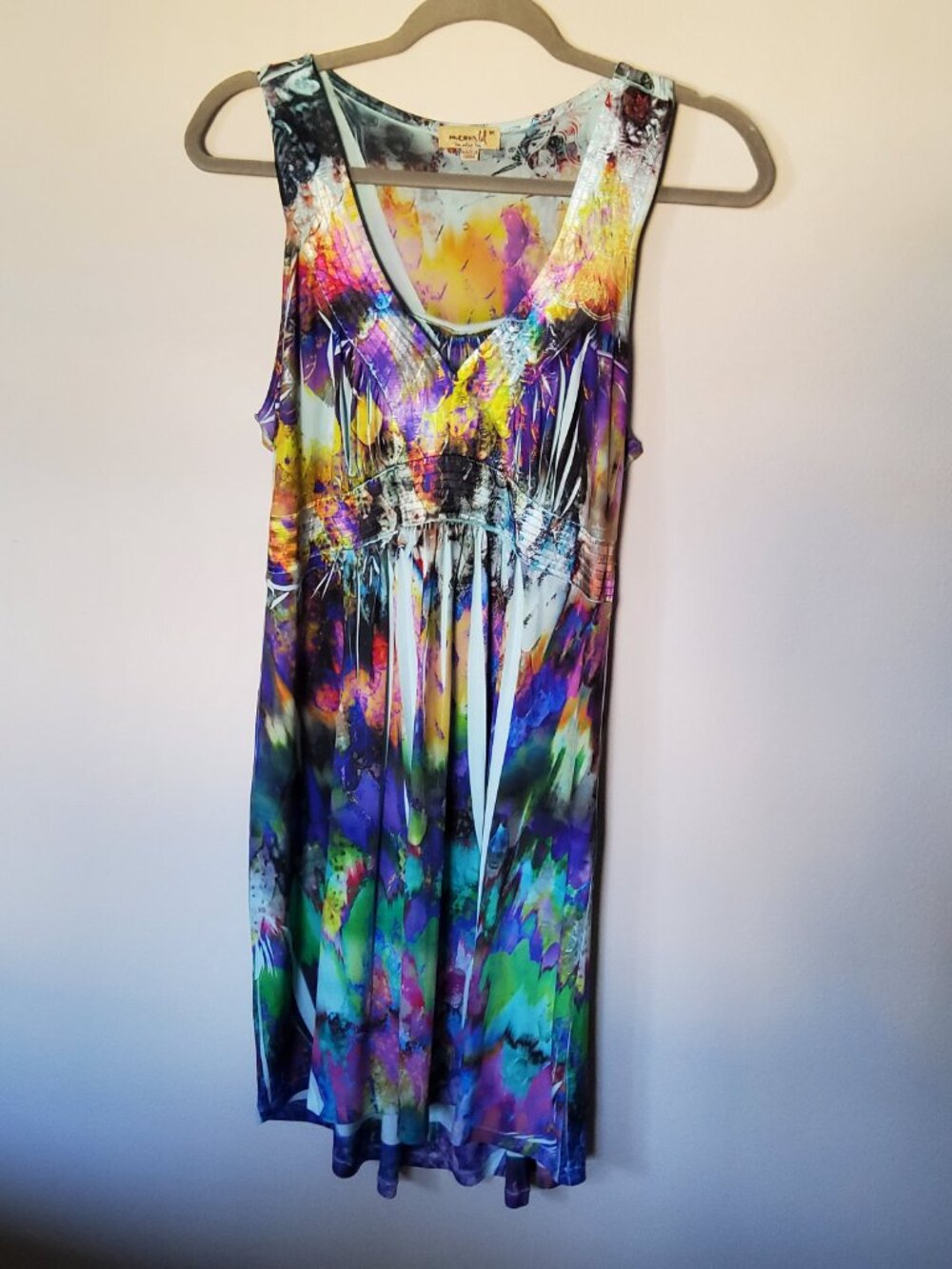 Boho Chic One World Vibrant abstract pattern dress size M